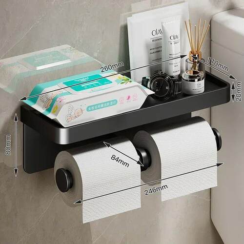 Aluminum Alloy Toilet Paper Holder WC roll Paper Holder perf