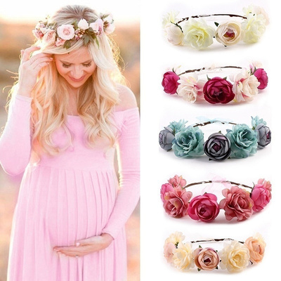 Girl Bride Flower Crown Hair Band Wedding Floral Headband Ga