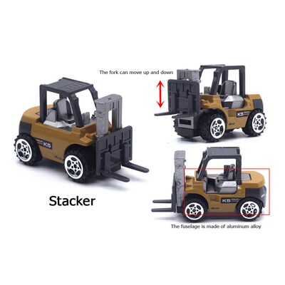 6 pcs Set Baby Toys Mini Construction Vehicle Cars- Forklift