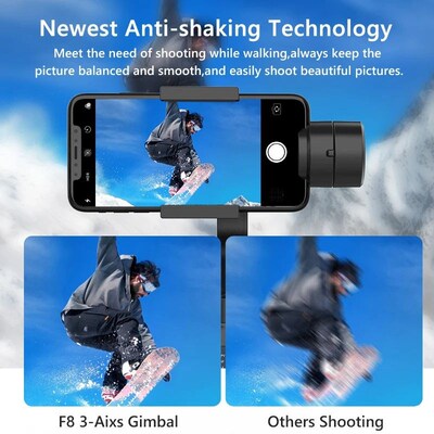 F8 Handheld 3-Axis Gimbal Phone Holder Anti Shake Video Reco