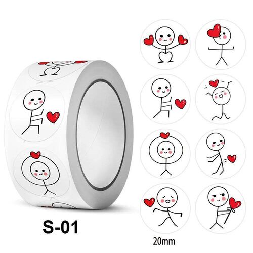 500PCs Cartoon Reward er Roll Cute Love Labels Valentines D