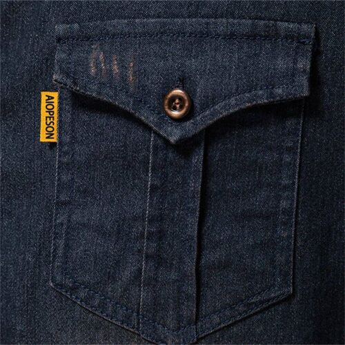 Elastic Cotton Denim Shirt Men Long Sleeve Quality Cowboy Sh