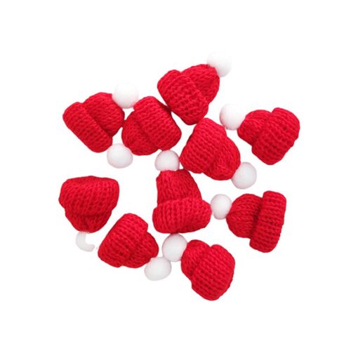10PCS Knitted Small Christmas Hat Santa Claus Cap Cute