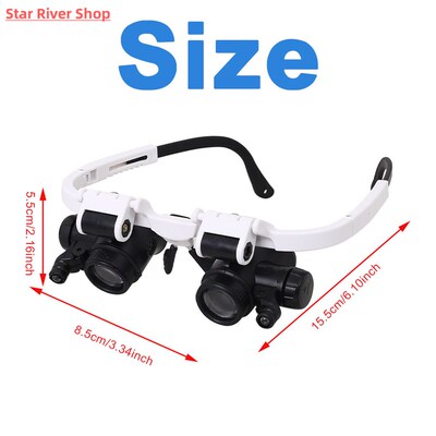 2022 8X/23X Double Eye LED Lamp Magnifier Spectacles Glasses