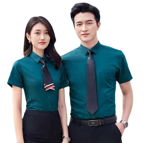 Short-sleeved 60 cotton shirt men and women teachers project