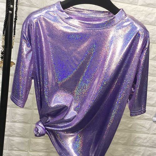 New summer retro style stylish bright silk woman ops shiny l