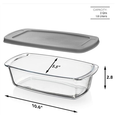 Glass Loaf Pan with Lids Meatloaf Baking Bread Cakes Dish