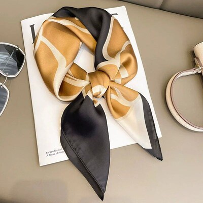 New 70*70cm Silk Satin Hair Scarf Women Handkerchief Printed