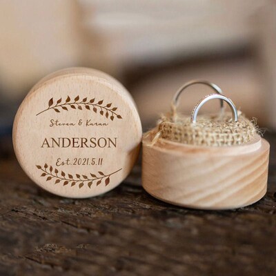 Gift for Her Personalized Ring Box Wedding Engagement Ring D