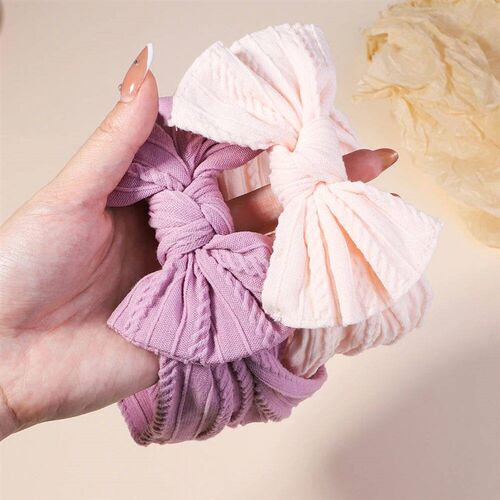 3Pcs/Lot Cable Knit Baby Headbands For Children Elastic Baby