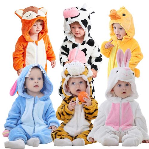 Baby Rompers Winter Kigurumi Lion Costume For Girls Boys Tod