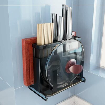 304 Stainless Steel Punch-Free Kitchen Storage Rack Knife Ho