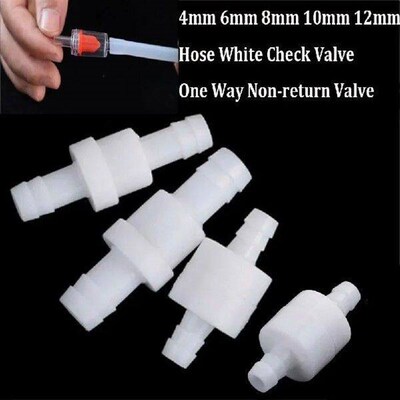 1Pcs Hose ID Plastic White Check Valve Way Non-Return Valve