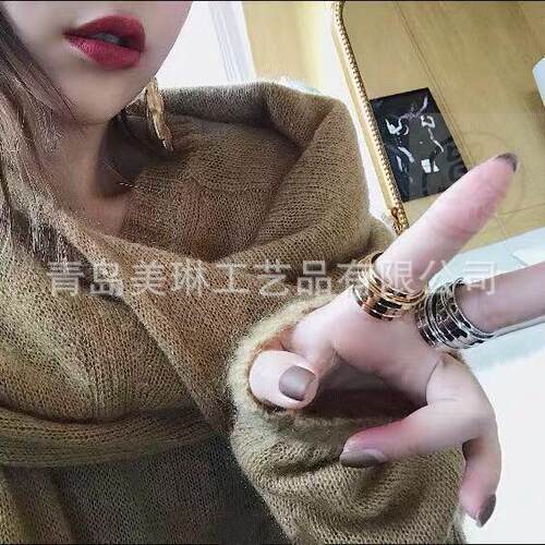 。Metal spiral multi-layer ring  womens fashion  simple per