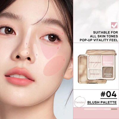 Judydoll Highlighter & Contour Palette, Matte & Shimmer, Scu