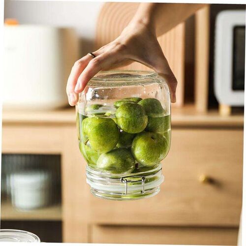 Round Glass Tea Jar Food Storage Box Preservation Container1