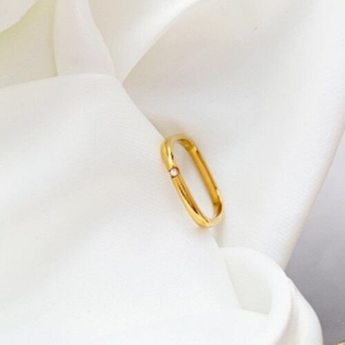 No. 7 fashion tend personality square ring plain circle zirc