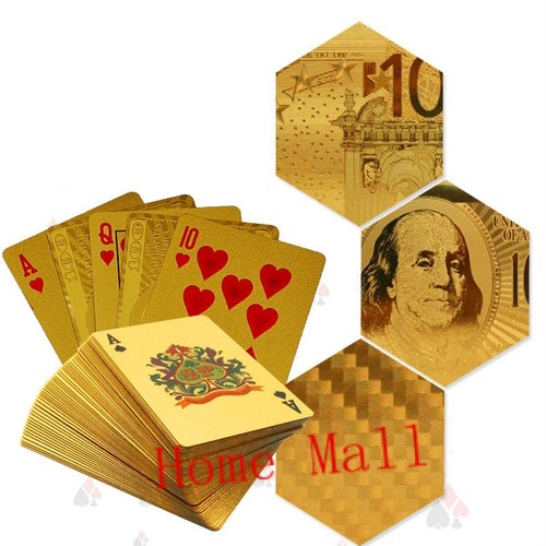 Golden Playing Cards gold foil poker set Euro Dollar Grid Go