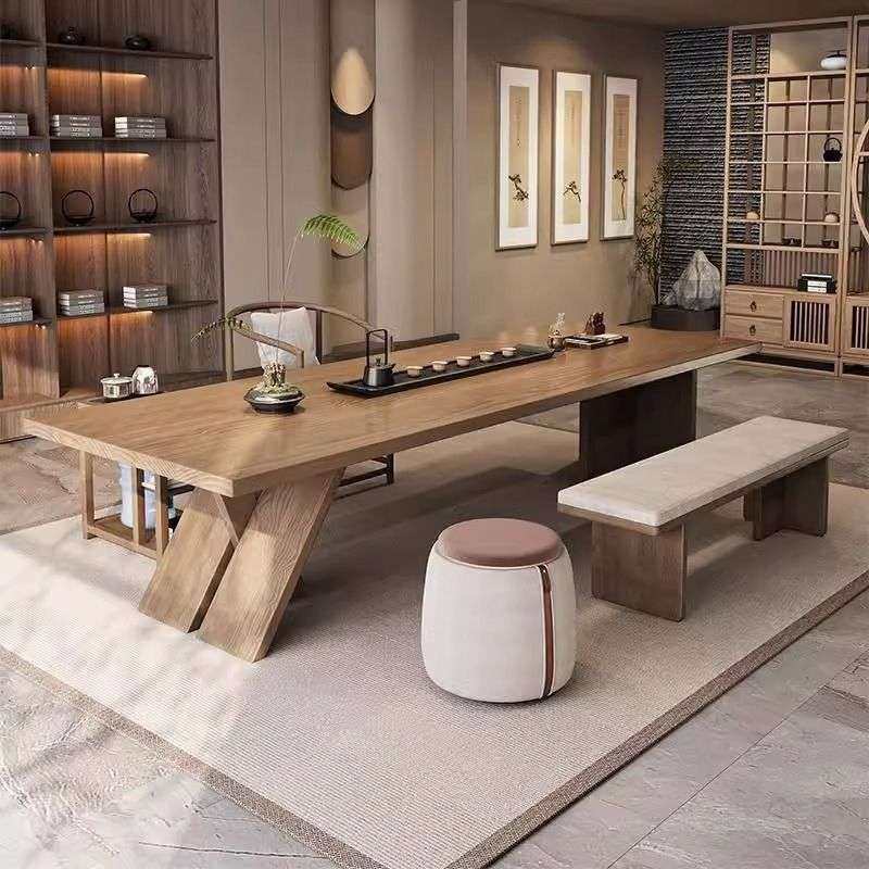 中式客厅实木大板原木桌椅组合现代茶台办公室泡茶简约家用民宿,3C数码配件,其它配件,淘宝优惠券,粉丝福利购,淘宝优惠卷