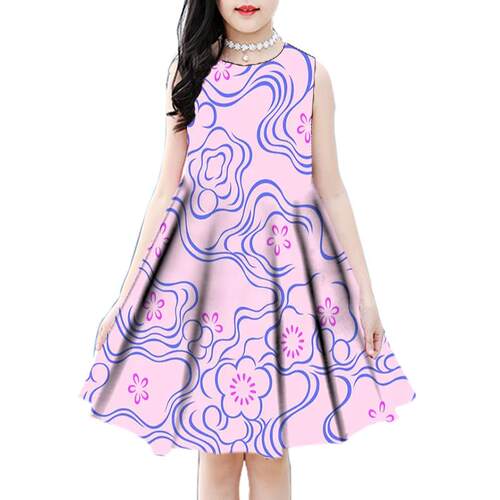 New Girls Childrens Flowers Elegant Casual Princess Party D