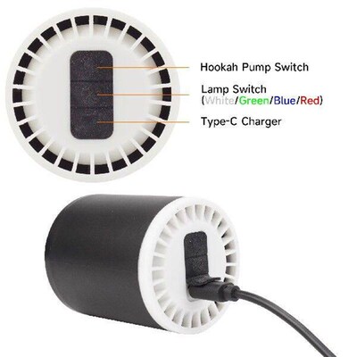 Rechargeable Colors 16 Electric Helper Hookah Mini Charcoal