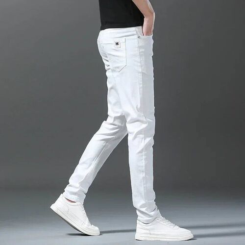 2025 Spring Summer New 98%Cotton Mens Slim Jeans Straight C