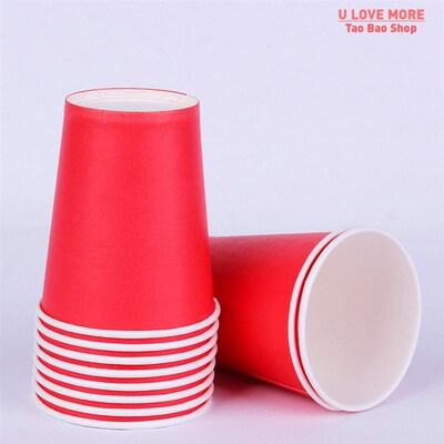 10PCS Pure Colour Party Disposable Paper Cups Juice Cup DIY