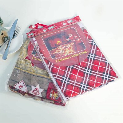。Christmas decorations Christmas cartoon polyester tableclo