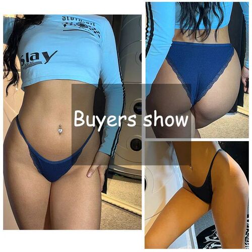 3PCS Women Sexy Lace Panties Cotton Underwear Solid Color Bi