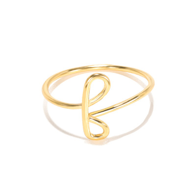 Simple letter combination ring A-Z Personalized English lett