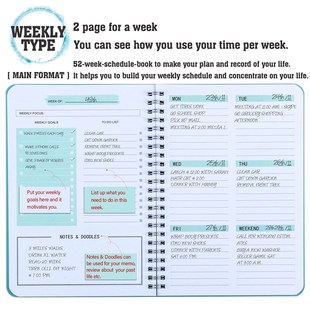 Non dated daily weekly monthly planner agenda notebook diary