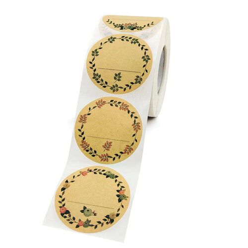 50-500Pcs 2 Inch Kraft Paper Flowers Thank You Label ers for