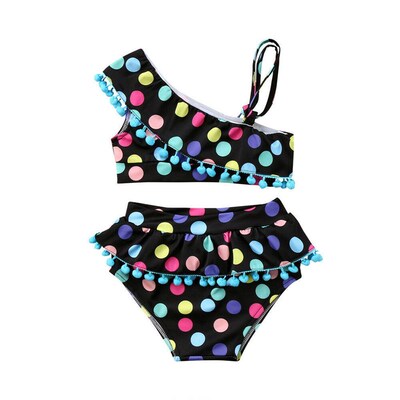 Summer New Kid Baby Girls Tankini Bikini Set shoulder strap