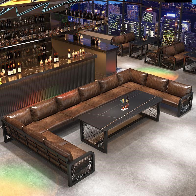 复古工业风酒吧清吧咖啡厅桌椅音乐餐吧西餐厅烧烤店卡座沙发,住宅家具,岩板餐桌,淘宝优惠券,粉丝福利购,淘宝优惠卷