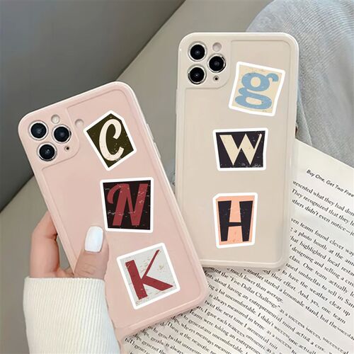 52pcs Vintage Letter Pattern Stickers for Laptops, Phone Cas