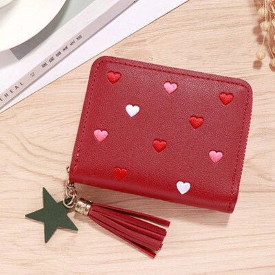 1PC Wallet Women Ladies Mini Tassel Wallets Cute Short Zippe