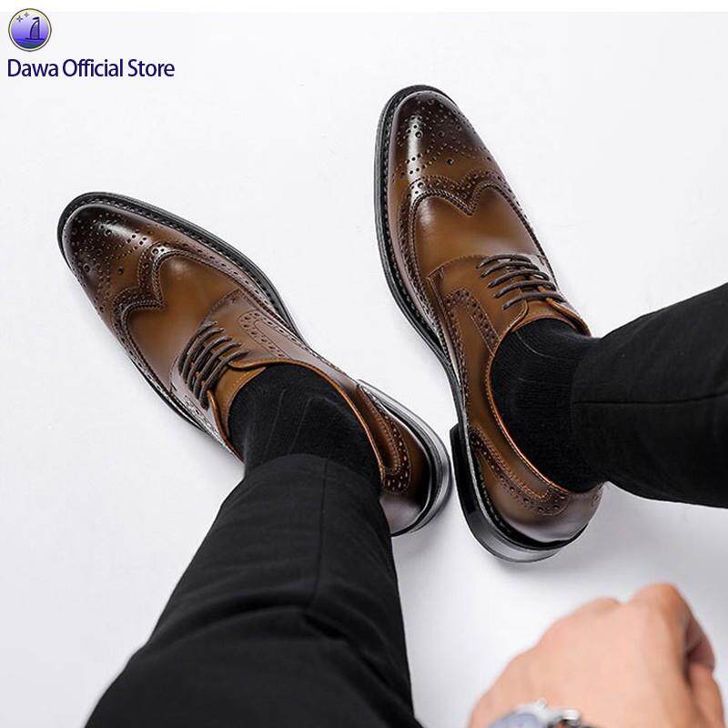 Business Dress Shoes Men Brogue Leather Shoes Formal Shoes