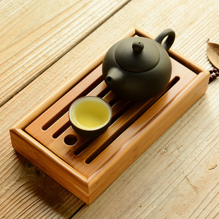 功夫茶具 小茶盘竹制茶海盛水储水式茶台托盘干泡盘 迷你茶盘