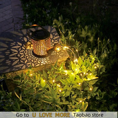 Solar LED Watering Can Lamp Garden Decoration Outdoor Orname