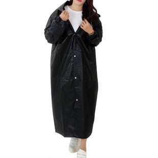 1pc EVA Raincoat Women/Men With Hat Buttons Slicker Poncho R