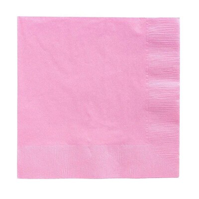 Pink Solid Color Party Disposable Plastic Plate Cup Tableclo