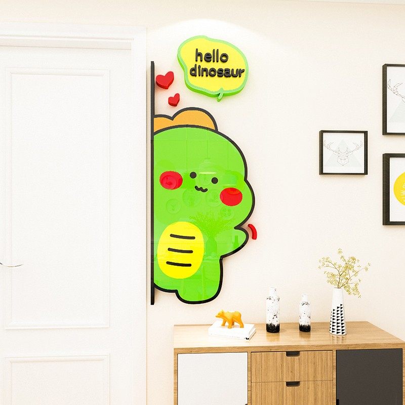 小恐龙3d立体墙贴纸儿童卧室贴画布置宝宝房间背景墙面小图案装饰,家居饰品,软装墙贴,淘宝优惠券,粉丝福利购,淘宝优惠卷