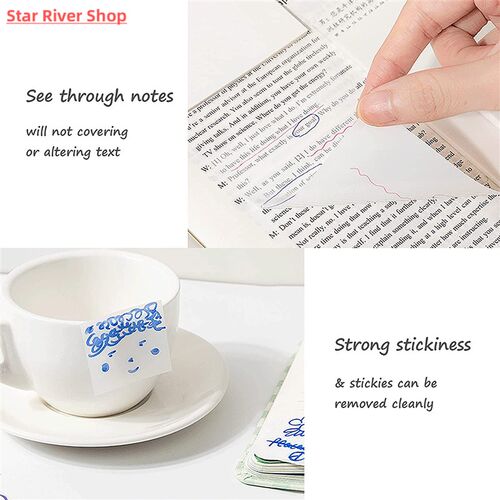 Transparent Sticky Note Pads Waterproof Self-Adhesive Memo N