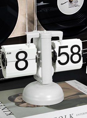 翻页钟客厅座钟表复古客厅摆件座钟机械时钟摆钟家装个性台钟