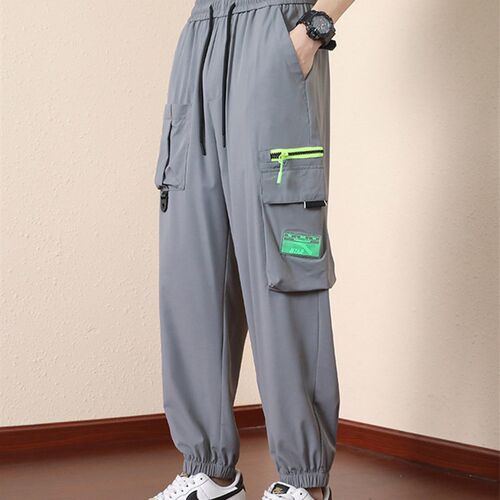Summer Multi-Pockets Sweatpants Men Baggy Joggers Quick Dry