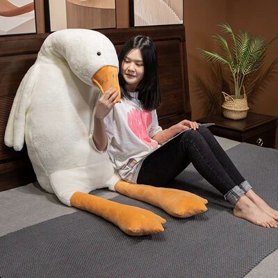 Big Size Fluffy Duck Plush Toys Sleep Pillow Cute Animal Stu