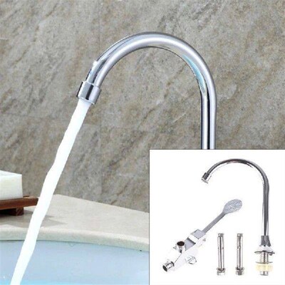 Foot Pedal Control Sink Faucet Vertical Basin Cold Water