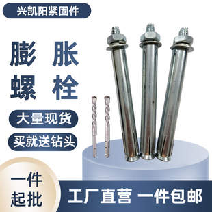 整箱膨胀螺丝空调外膨胀螺栓国标镀锌加长铁膨胀MM8M10M