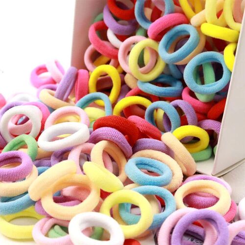 100/200PCS Women Girls Colorful Nylon Elastic Hair Bands tai