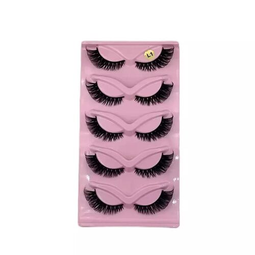 Hot Selling Makeup 5 Pairs Cat Eye Lashes Faux Eyelashes  Ey